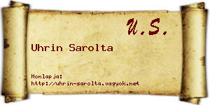 Uhrin Sarolta névjegykártya
